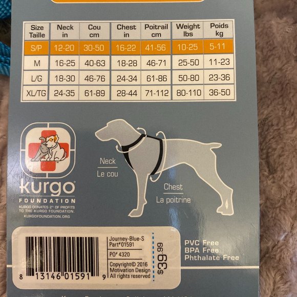 KURGO Small Coral Dog Harness - Picture 4 of 4